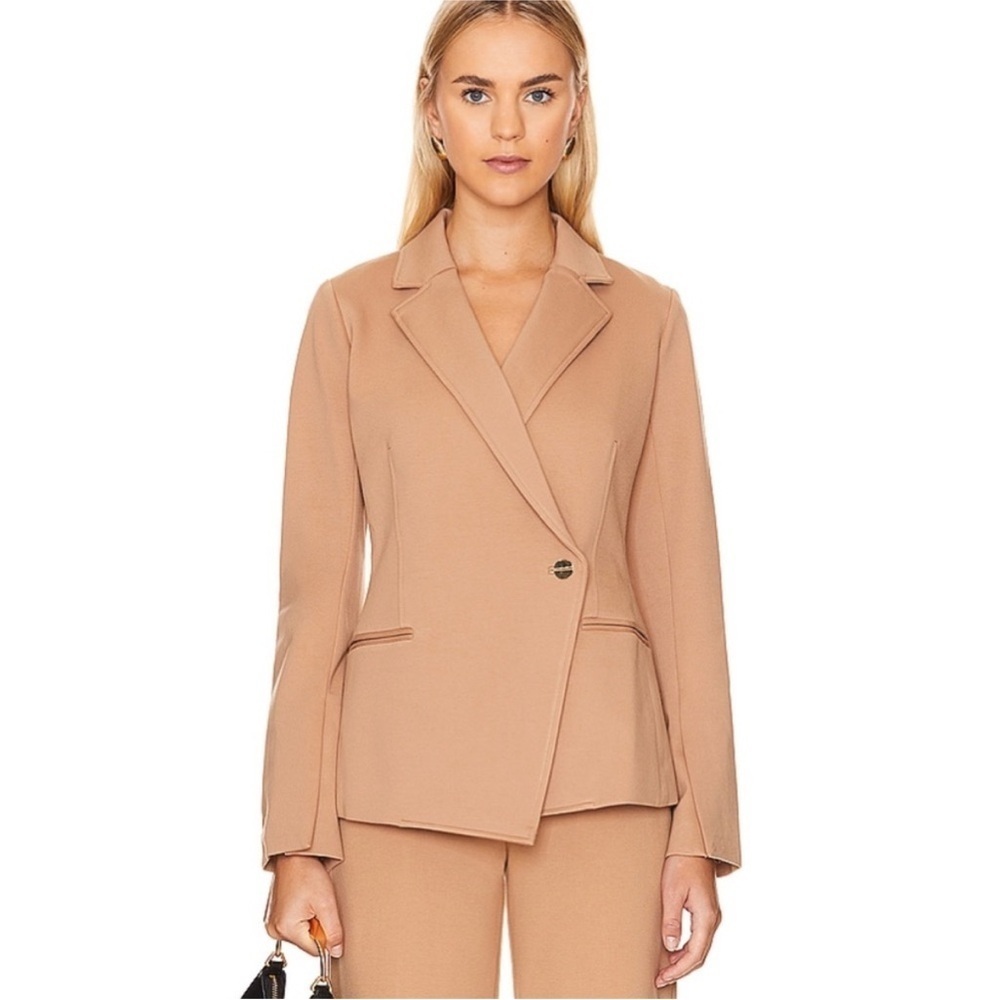 NWT SPANX Blazer Ponte Perfect Asymmetric Tailored Blazer in Toffee Sz XL